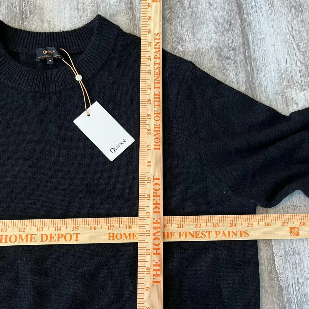 Quince Mongolian Cashmere Oversized Crewneck Sweater, Black, size XL - NWT! - Picture 13 of 13